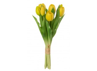 Kytice 7ks žlutých realistických tulipánů - 31cm