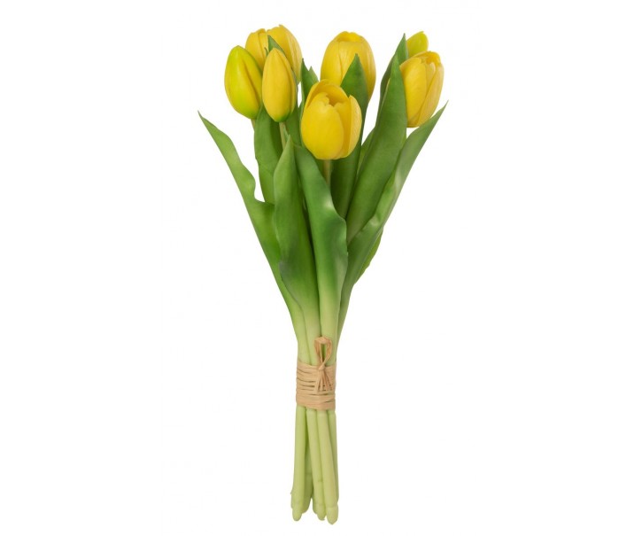Kytice 7ks žlutých realistických tulipánů - 31cm J-Line by Jolipa
