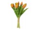 Kytice 7ks oranžových realistických tulipánů - 31cm J-Line by Jolipa
