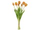 Kytice 7ks oranžových realistických tulipánů - 45cm J-Line by Jolipa