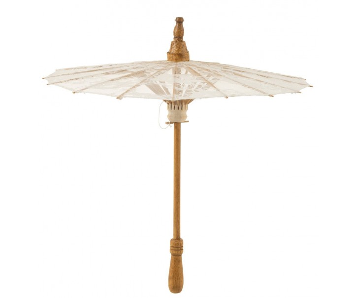 Přírodní slunečník do ruky s krajkou Paeso - Ø44*54cm J-Line by Jolipa