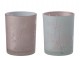 2ks růžový a modrý skleněný svícen na čajovou svíčku Sakura - Ø 10*12cm J-Line by Jolipa