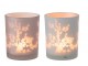 2ks růžový a modrý skleněný svícen na čajovou svíčku Sakura - Ø 10*12cm J-Line by Jolipa