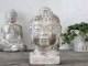 Bílo - zlatá antik dekorace hlava Buddha Vittel - 13*13*26cm Chic Antique