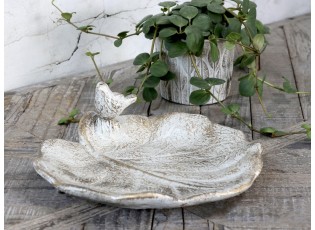 Bílo - zlaté antik cementové krmítko pro ptáčky Vittel - 31*31*10cm