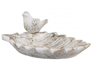 Bílo - zlaté antik cementové krmítko pro ptáčky Vittel - 22*14*9cm