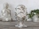 Bílo - zlatá antik cementová dekorace šiška Vittel - 15*24cm Chic Antique