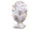 Bílo - zlatá antik cementová dekorace šiška Vittel - 15*24cm Chic Antique