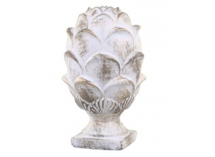Bílo - zlatá antik cementová dekorace šiška Vittel - 15*24cm