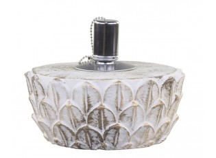Bílo - zlatá antik olejová lampa Vittel - Ø 18*8 cm/ 90ml