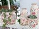 Keramická dekorační váza s květy Floral Auray - Ø 7*15cm Chic Antique