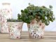 Keramický dekorační obal na květináč s květy Floral Auray S - Ø 9*8,5cm Chic Antique