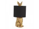 Zlatá stolní lampa králík s černým stínidlem Rabbi – Ø20*45 cm E27/max 1*60W*60W Clayre & Eef