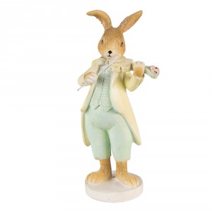 Velikonoční dekorace králík hrající na housle ve tvaru květiny - 8*5*16 cm