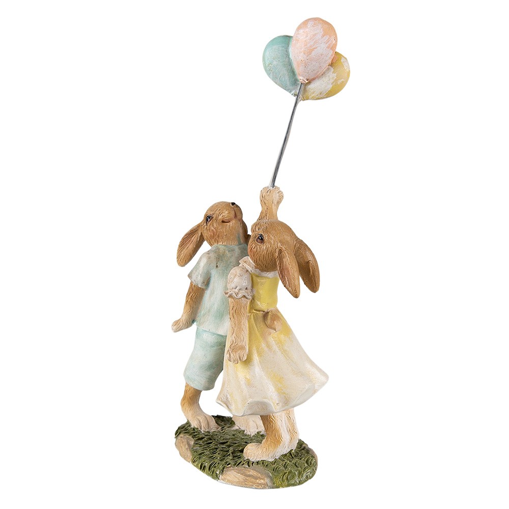 Velikonoční dekorace králíčci s balónky - 10*6*22 cm Clayre & Eef Velikonoční dekorace králíčci s balónky - 10*6*22 cm Clayre & Eef