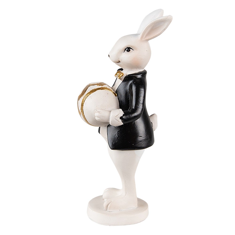Velikonoční dekorace králík v kabátku držící vajíčko - 6*6*15 cm Clayre & Eef Velikonoční dekorace králík v kabátku držící vajíčko - 6*6*15 cm Clayre & Eef