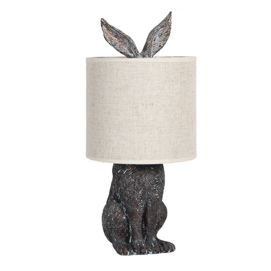 Stolní lampa v designu králíka s béžovým stínidlem – Ø 20*45 cm E27/max 1*60W Clayre & Eef Stolní lampa v designu králíka s béžovým stínidlem – Ø 20*45 cm E27/max 1*60W Clayre & Eef