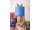 Zlatá stolní lampa králík s modrým stínidlem Rabbi – Ø20*43 cm E27/max 1*60W Clayre & Eef