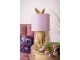 Zlatá stolní lampa králík s růžovým stínidlem Rabbi – Ø20*43 cm E27/max 1*60W Clayre & Eef