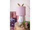 Bílá stolní lampa králík s růžovým stínidlem Rabbi - Ø 20*43 cm E27/max 1*60W Clayre & Eef