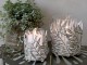 Bronzový antik kovový svícen Vire Leaves - Ø 12*14 cm Chic Antique