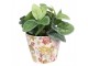 Keramický obal na květináč s květy Lovely Flowers XS - Ø12*10 cm Clayre & Eef