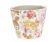Keramický obal na květináč s květy Lovely Flowers XS - Ø12*10 cm Clayre & Eef