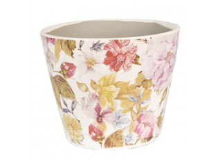 Keramický obal na květináč s květy Lovely Flowers XS - Ø12*10 cm