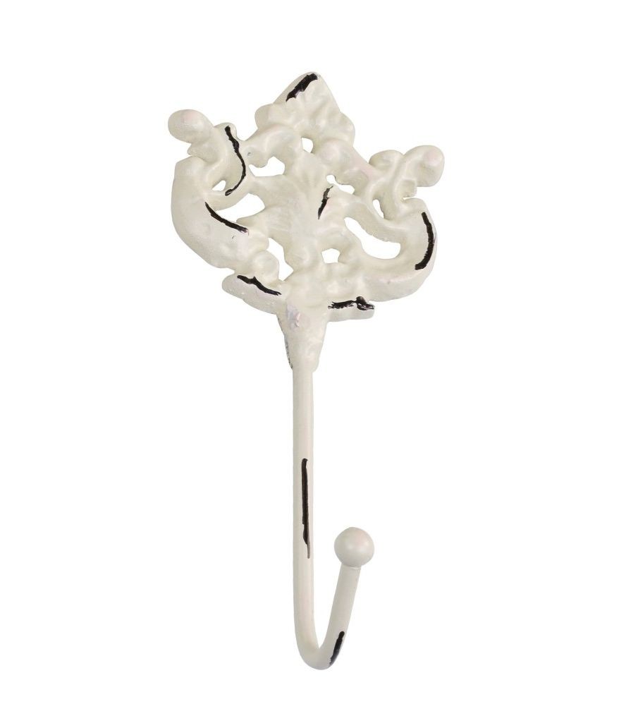Béžový antik nástěnný háček s ornamentem - 6*5*15cm