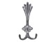 Granitový antik nástěnný trojitý háček s ornamentem - 8*4*18cm Chic Antique