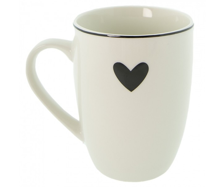 Porcelánový hrnek se srdíčkem Love Birds - 12*8*10 cm / 350 ml Clayre & Eef