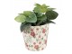 Keramický obal na květináč s růžovými květy Lillia S - Ø14*13 cm Clayre & Eef