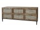 Hnědá antik dřevěná komoda se šuplíky a výpletem French wicker - 122*36*51cm Chic Antique