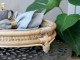 Přírodní ratanový kulatý podnos na nožkách French - Ø 36*9 cm Chic Antique