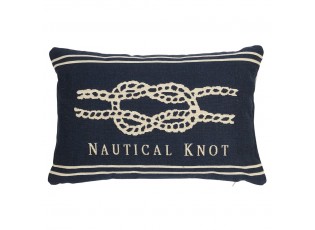 Béžovo-modrý gobelínový polštář s uzlem Nautical knot I - 45*15*30cm