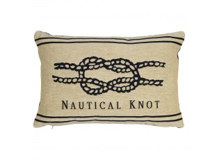 Béžovo-modrý gobelínový polštář s uzlem Nautical knot I - 45*15*30cm