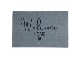 Šedá podlahová rohožka se srdíčkem Welcome Home - 75*50*1cm