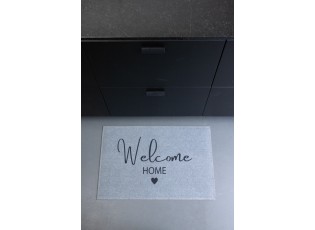 Šedá podlahová rohožka se srdíčkem Welcome Home - 75*50*1cm