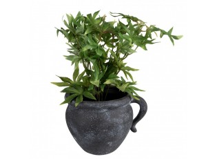 Granitový antik keramický obal na květináč s uchem Granit - 20*16*14cm