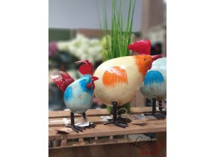Velikonoční dekorace žlutá kovová Slepička - 22*9*22 cm
