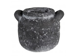 Granitový antik cementový obal na květináč s uchy - 17*15*13 cm