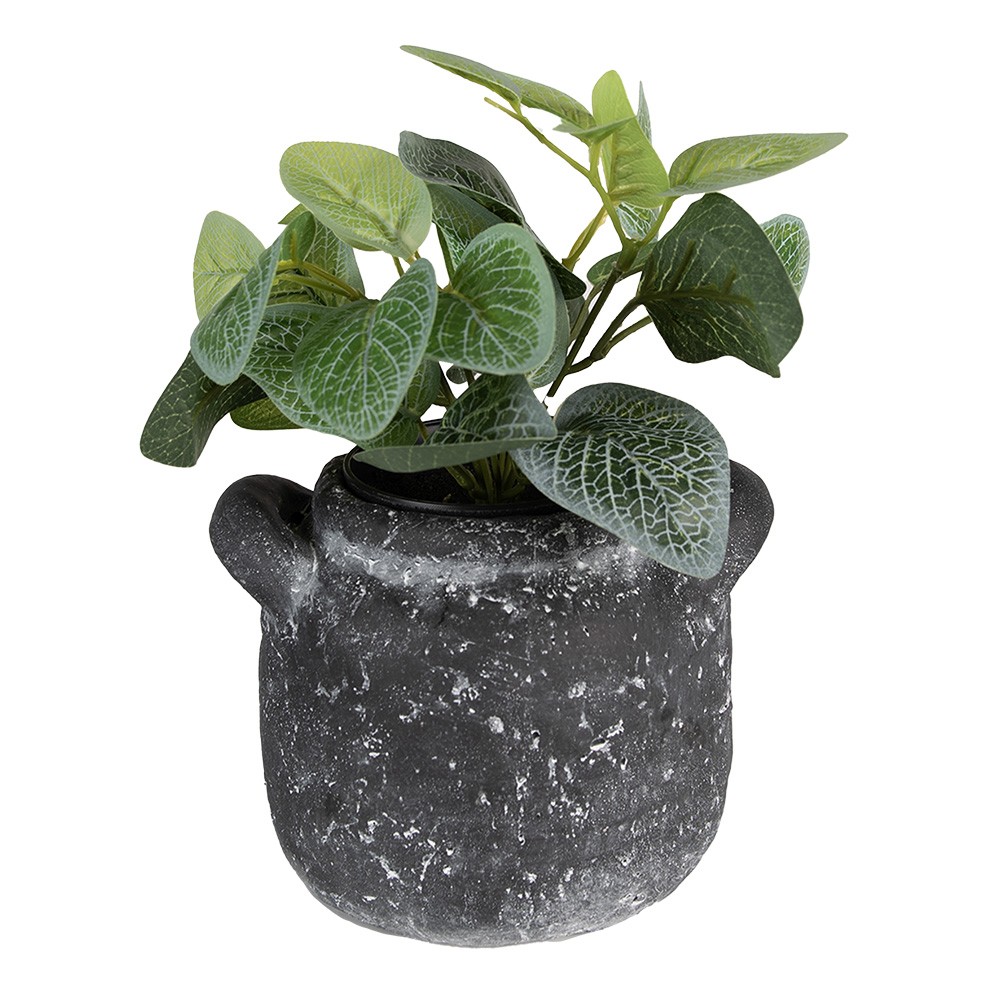 Granitový antik cementový obal na květináč s uchy - 17*15*13 cm Clayre & Eef Granitový antik cementový obal na květináč s uchy - 17*15*13 cm Clayre & Eef