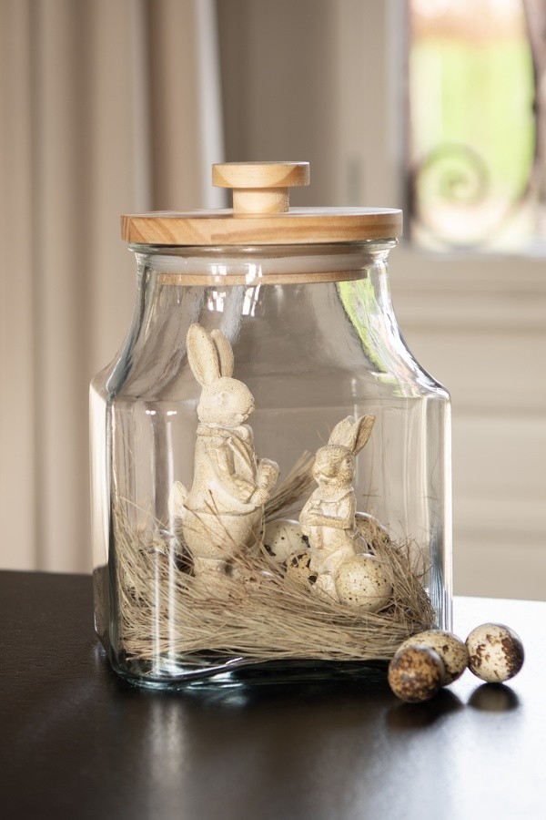 Dekorace béžový králík s patinou - 4*4*11 cm Clayre & Eef Dekorace béžový králík s patinou - 4*4*11 cm Clayre & Eef