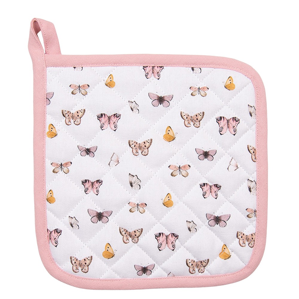 Bavlněná dětská chňapka podložka s motýlky Butterfly Paradise - 16*16 cm Clayre & Eef Bavlněná dětská chňapka podložka s motýlky Butterfly Paradise - 16*16 cm Clayre & Eef