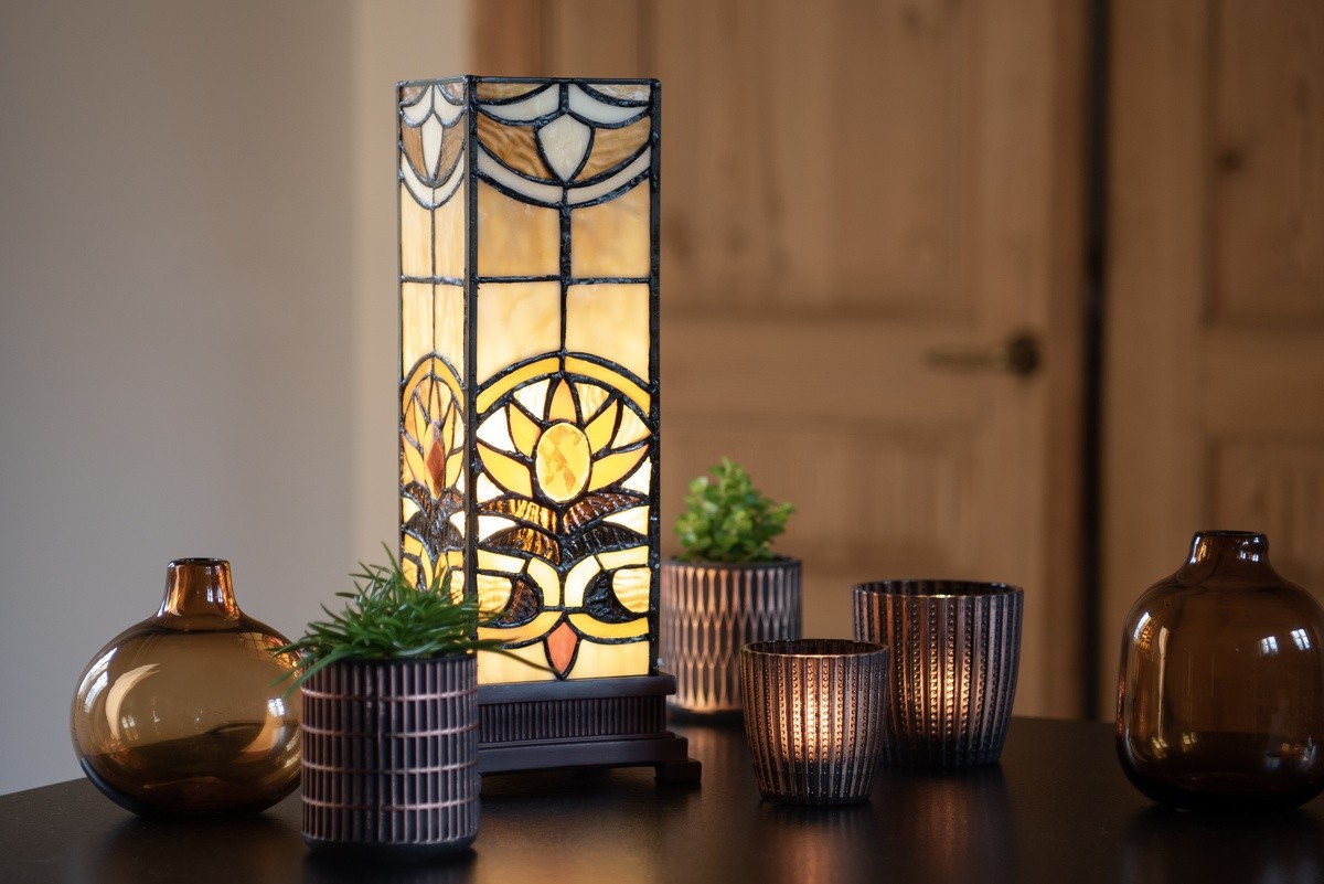 Stolní lampa Tiffany Fleur - 12*35 cm 1x E14 / Max 40W Clayre & Eef Stolní lampa Tiffany Fleur - 12*35 cm 1x E14 / Max 40W Clayre & Eef