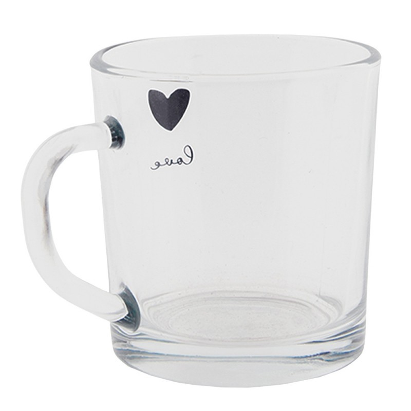 Skleněný hrneček Love - 11*8*9 cm / 250 ml Clayre & Eef Skleněný hrneček Love - 11*8*9 cm / 250 ml Clayre & Eef