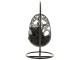 Černé závěsné ratanové křeslo Bule Black - 113*103*197 cm J-Line by Jolipa