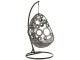 Černé závěsné ratanové křeslo Bule Black - 113*103*197 cm J-Line by Jolipa