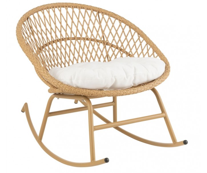 Béžové ratanové zahradní houpací křeslo Zayo Beige - 118*82*78 cm J-Line by Jolipa