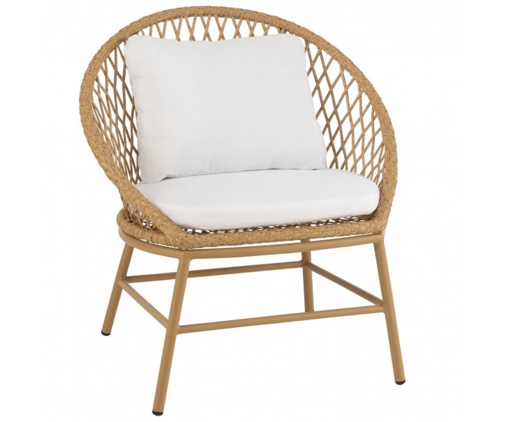 Béžové ratanové zahradní křeslo Zayo Beige - 59*74*81cm J-Line by Jolipa